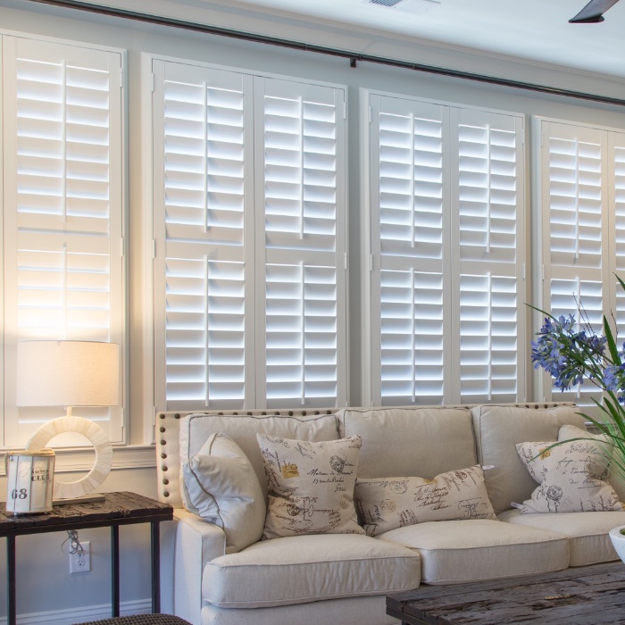 White Shutters In Family Room