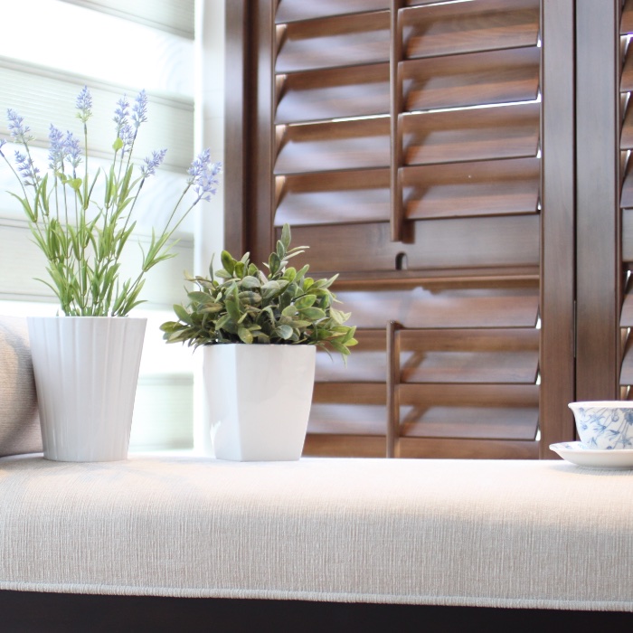 Wood Shutters in bathroom