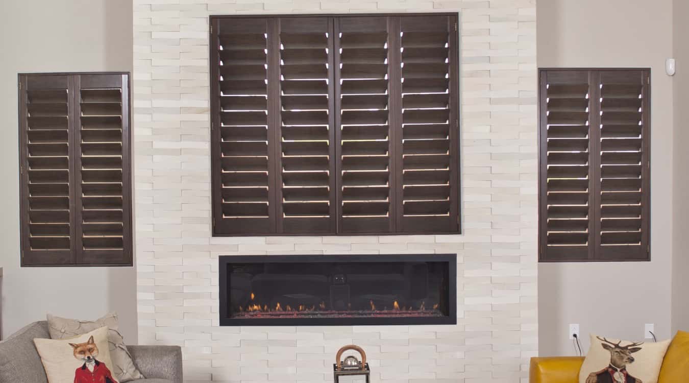 Wood shutters in living room