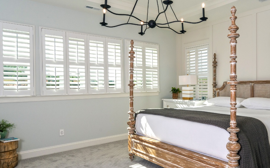 Shutters in a bedroom in Boston